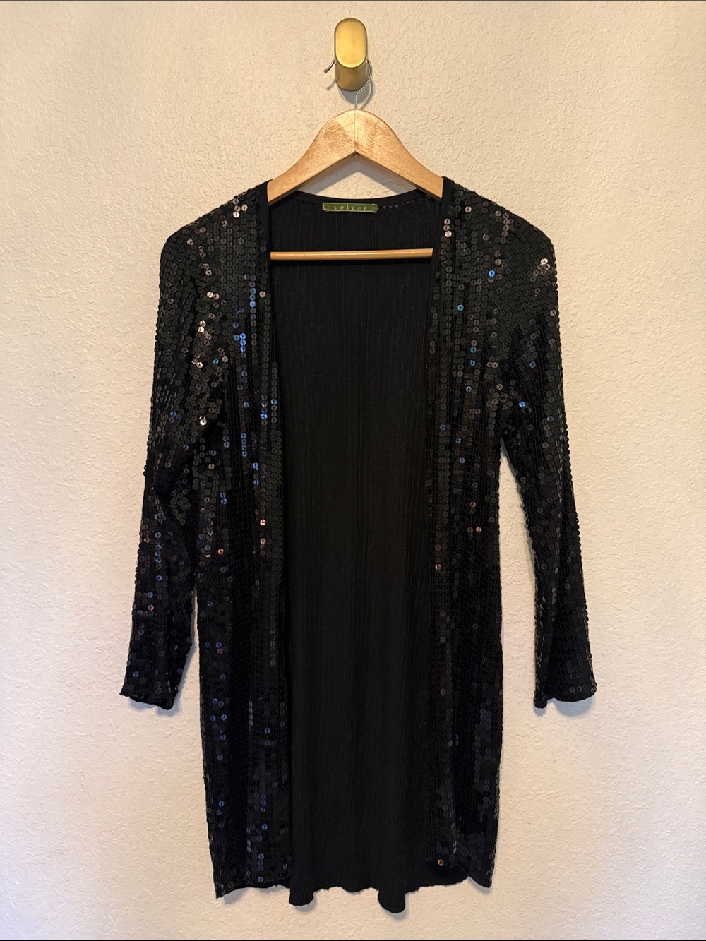 Velvet by Graham and Spencer black sequin cardigan